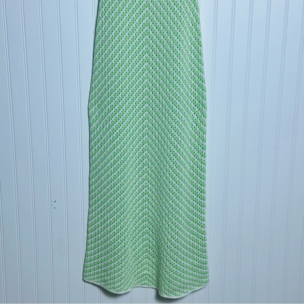 House of Harlow 1960 Knit Sleeveless Green/White Maxi Dress, Women's small - Picture 4 of 7